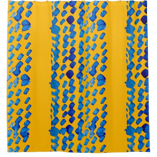 Farbnahtloses Muster mit abstrakten Flecken und Duschvorhang (Vorderseite)