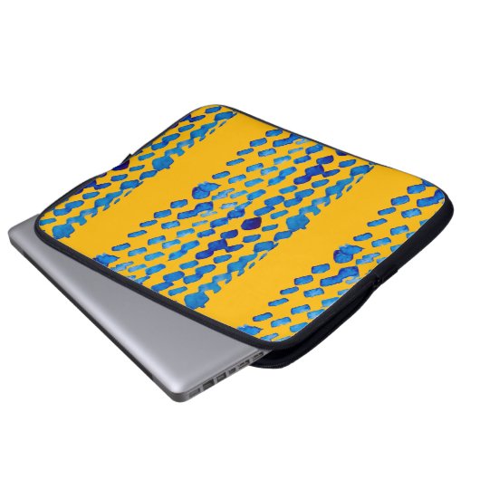 Farbnahtloses Muster mit abstrakten Flecken und Laptopschutzhülle (Vorne Knopf)
