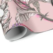 Farbnahtloses Muster mit Blätter und Farbtönen Geschenkpapier (Rolleneckpunkt)