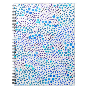 Farbnahtloses Muster mit blauen Flecken Notizblock