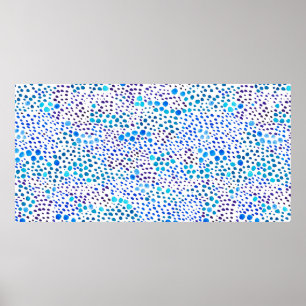 Farbnahtloses Muster mit blauen Flecken Poster
