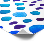 Farbnahtloses Muster mit blauen Flecken Poster (Ecke)
