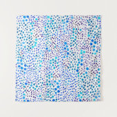 Farbnahtloses Muster mit blauen Flecken Wandteppich (Vorderseite (Horizontal))