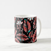 Farbnahtloses Muster mit Hintergrund der Blume Kaffeetasse (VorderseiteRechts)