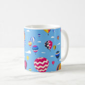 Farbnahtloses Muster mit Luftballons und cl Kaffeetasse (VorderseiteRechts)