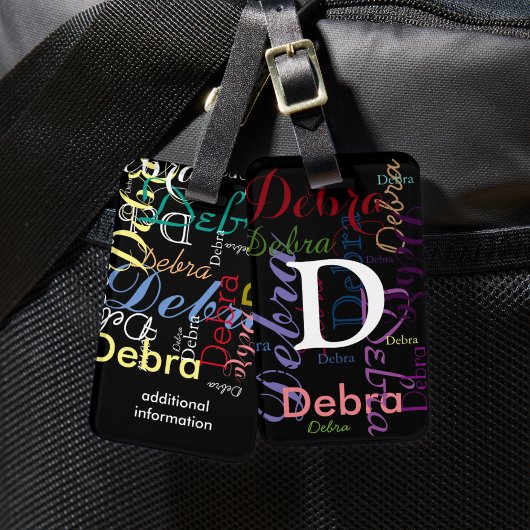 Farbnamen Monogramm-Typografie Gepäckanhänger