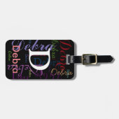 Farbnamen Monogramm-Typografie Gepäckanhänger (Vorderseite horizontal)