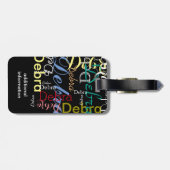 Farbnamen Monogramm-Typografie Gepäckanhänger (Rückseite horizontal)