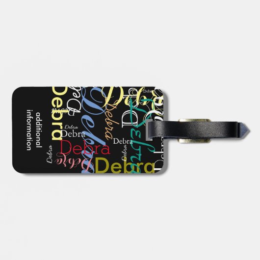 Farbnamen Monogramm-Typografie Gepäckanhänger (Rückseite horizontal)