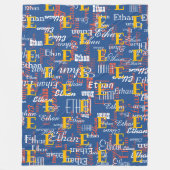 Farbnamen Muster erstellen Blau Fleecedecke (Vorderseite)