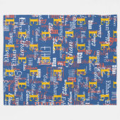 Farbnamen Muster erstellen Blau Fleecedecke (Vorderseite (Horizontal))