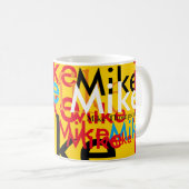 Farbnamen Pop Muster personalisiert Tasse (VorderseiteRechts)