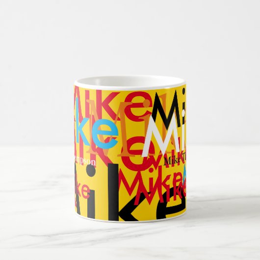 Farbnamen Pop Muster personalisiert Tasse (Mittel)