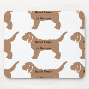 Farbnamen-Silhouette Basset Fauve de Bretagne Mousepad