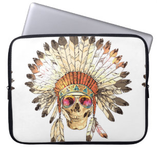 Farbnativer Amerikanische Ureinwohner mit Handzeic Laptopschutzhülle