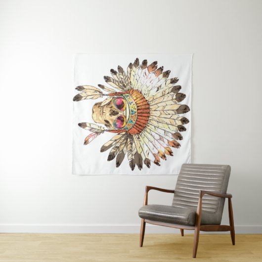 Farbnativer Amerikanische Ureinwohner mit Handzeic Wandteppich (Beispiel (Horizontal))