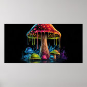 Farbneonpilz Poster (Vorne)