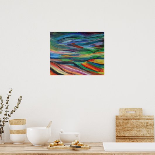 Farbölpasten Stream Media Abstrakt Poster (Küche)