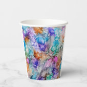 Farborange, lila, rosa, blaue abstrakte Kunst Pappbecher (Rückseite)