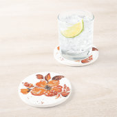 Farborangefarbener Blume Getränkeuntersetzer (Seite)