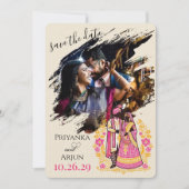 Farbpaar aus Indien Save The Date (Vorderseite)