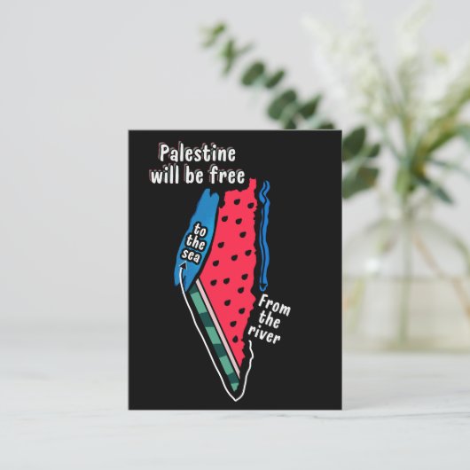 Farbpalestine Wassermelon Karte Grafikdesign (Stehend Vorderseite)