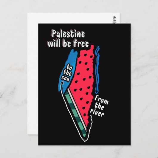 Farbpalestine Wassermelon Karte Grafikdesign (Vorne/Hinten)