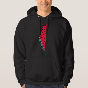 Farbpalestine Wassermelon Karte Grafikdesign Hoodie