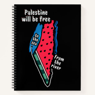 Farbpalestine Wassermelon Karte Grafikdesign Notizblock