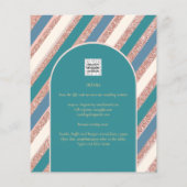 Farbpalette Aquamarin Champagne Rose Gold Weddong Flyer (Hinten)