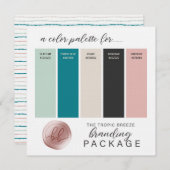 Farbpalette aquamarin, grau und rosa einladung (Vorne/Hinten)