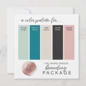 Farbpalette aquamarin, grau und rosa einladung (Vorderseite)