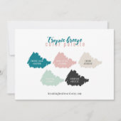 Farbpalette aquamarin, grau und rosa einladung (Vorderseite)