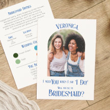 Farbpalette Arch Bridesmaid Vorschlag Card