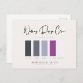 Farbpalette aus dunkelblauer Fuchsia mit Hex-Codes Postkarte (Vorne/Hinten)