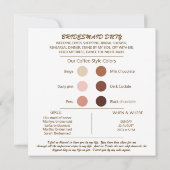 Farbpalette Bridesmaid Vorschlag. (Rückseite)