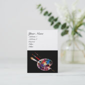 FARBPALETTE ,BRUSCHEN,schwarz,goldfarbenes Metallp Visitenkarte (Stehend Vorderseite)