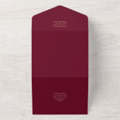 Farbpalette Burgundy Pink Gold Hochzeit All In One Einladung (Außenbereich)