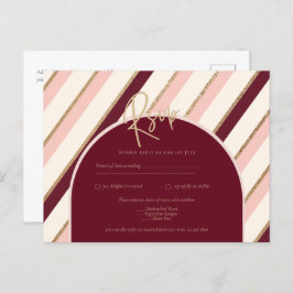 Farbpalette Burgundy Pink Gold Hochzeit Postkarte