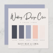 Farbpalette der blauen Koralle mit Hex-Codes Dankeskarte (Vorne/Hinten)