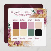 Farbpalette der Bohemischen Herbst-Burgundy-Hochze Einladung (Vorne/Hinten)