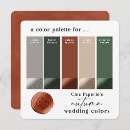Farbpalette der Farbpalette "Rust Hunter Green Hoc Einladung