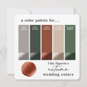 Farbpalette der Farbpalette "Rust Hunter Green Hoc Einladung (Vorderseite)
