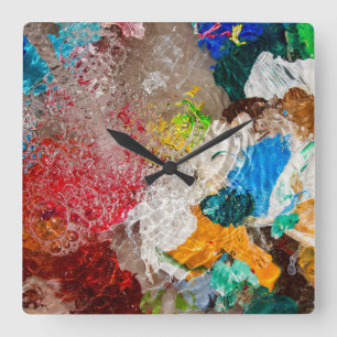 Farbpalette der Künstlerin Wanduhr