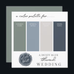 Farbpalette Einladung<br><div class="desc">Dusty Blue Green Navy & Taupe Gray Color Palette Palette Card Farbpalette Card - Ein Farbschema für eine staubblaue Farbkombination Hochzeit. Farbfernseher mit Hex-Codes. Die gesamte Funktion dieses Farbschemas finden Sie unter https://weddings.lulubellpaperie.com/2019/10/dusty-blue-green-navy-wedding-color.html</div>