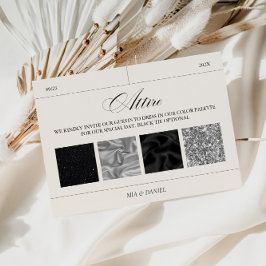 Farbpalette Farbe Schwarz/Silber für Hochzeitsklei RSVP Karte