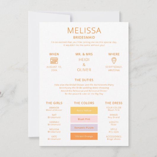 Farbpalette Foto Meine überbrückte Vorschlagskarte Einladung (Rückseite)