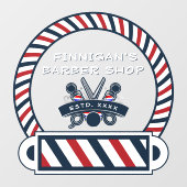 Farbpalette für den Barbershop an der Vorderseite Fensteraufkleber (Blatt)