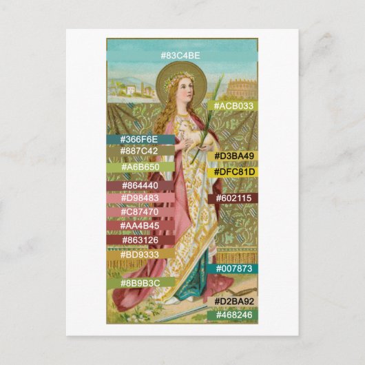 Farbpalette für die Agnes von Rom (BC 01) Postca Postkarte (Vorderseite)