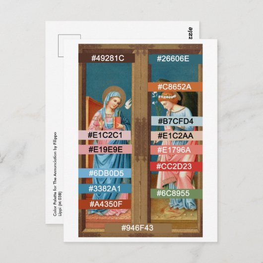 Farbpalette für die Ankündigung durch F. Lippi Postkarte (Vorne/Hinten)